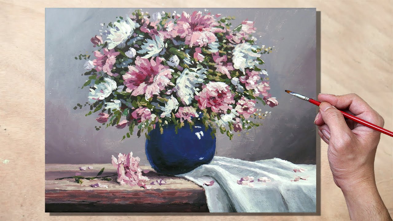 How To Paint Simple Floral Painting